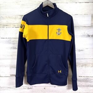 Under Armour Womens Blue Semi-Fitted Cold Gear‎ Annapolis NAVY Full Zip Jacket L